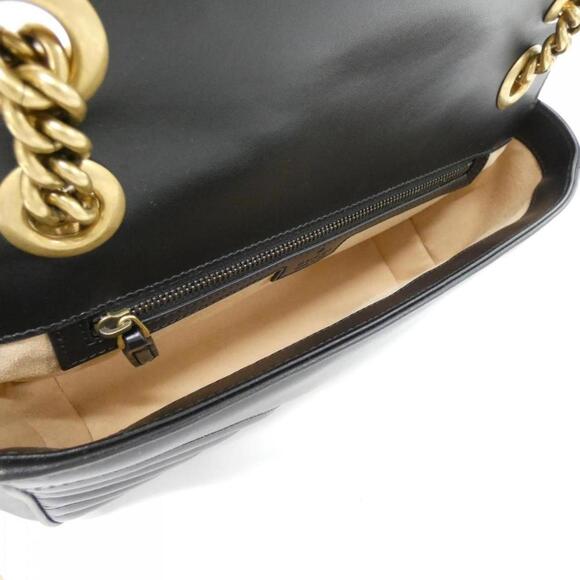 GUCCI Black GG Marmont Shoulder Bag - Picture 6 of 7